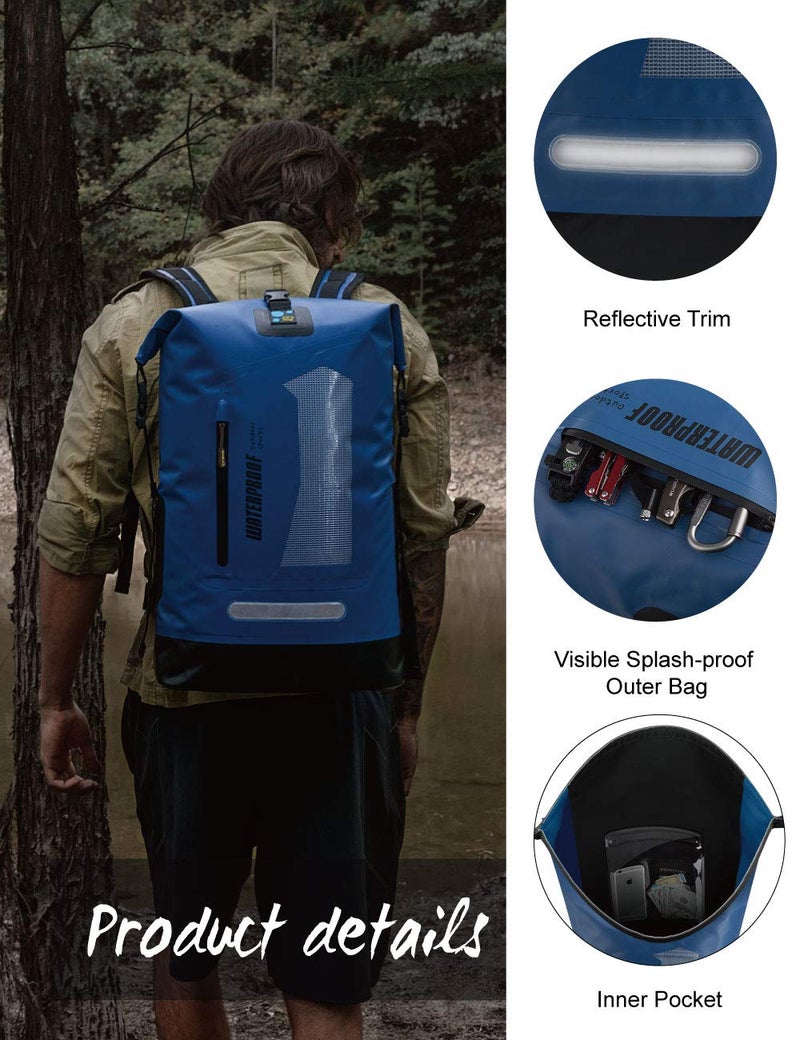 IDRYBAG Waterproof Backpack for Men 20L/30L/40L, Floating Dry Bag Kayak, Dry Backpack Hiking - Image 3